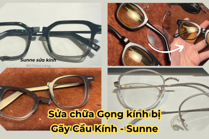 Gọng kính bị gãy ở Cầu kính - Chi phí sửa chữa
