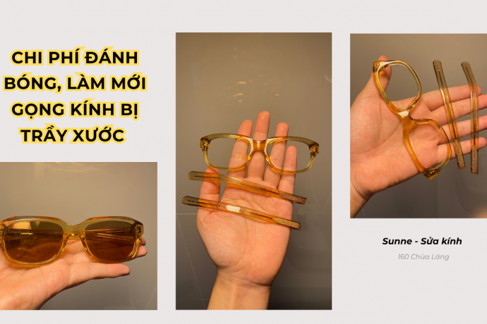Chi phí đánh bóng, làm mới gọng kính bị trầy xước
