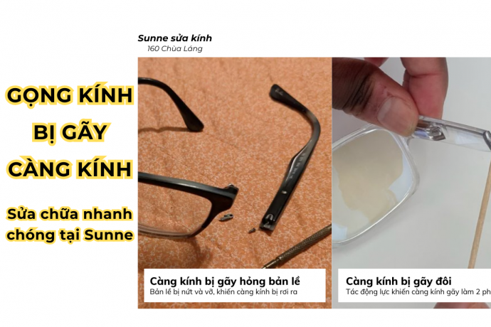 Gọng kính bị gãy ở Càng kính - Chi phí sửa chữa